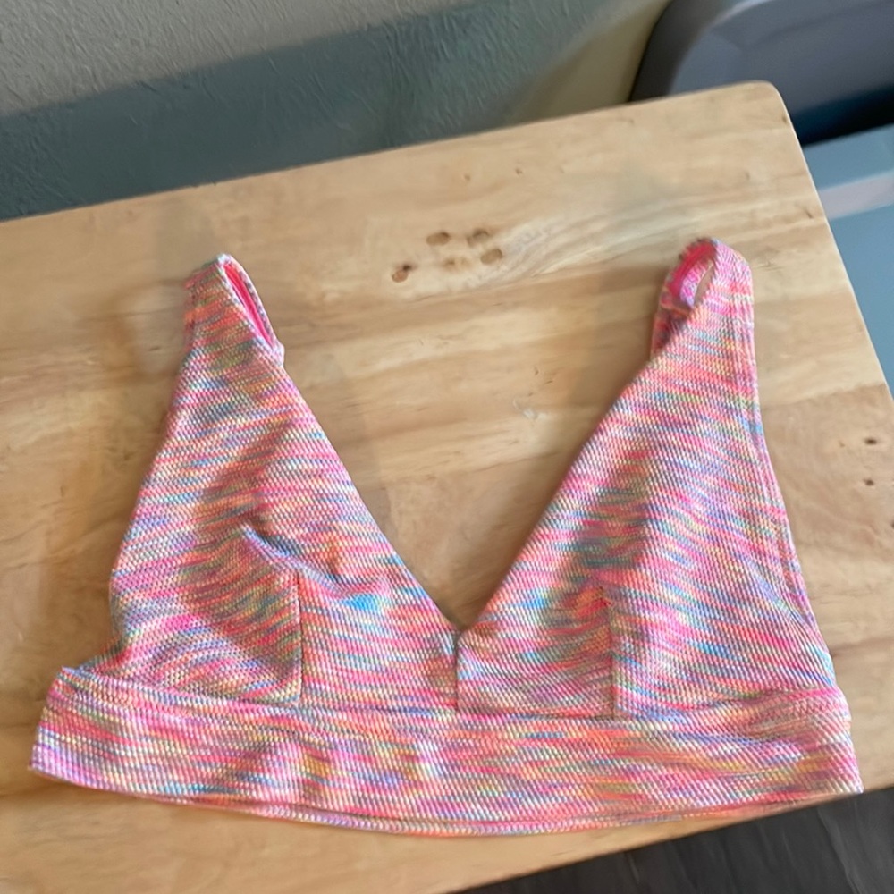 Aerie pink bikini top size large